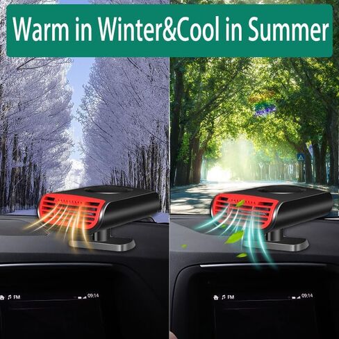Car Heater, 12V Heater 150W Fast Heater Fan 2 In 1 Heating & Cooling Windshield De-Icers, Automobile Windscreen Fan with Plug in Cigarette Lighter in Saudi Arabia