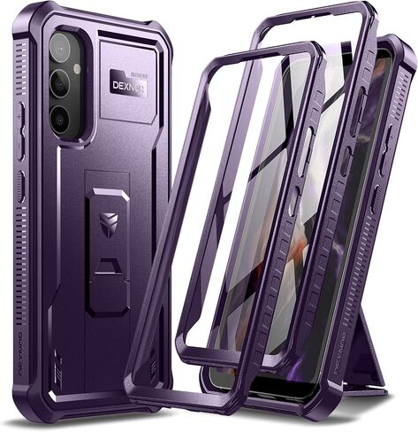 Dexnor Full Body Case for Samsung Galaxy A54 5G Case, [Extra Front Frame] Heavy Duty Military Grade Protection Shockproof Case Built-in Screen Protector and Kickstand for Samsung A54 5G, Black in Kuwait