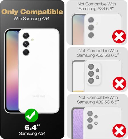Dexnor Full Body Case for Samsung Galaxy A54 5G Case, [Extra Front Frame] Heavy Duty Military Grade Protection Shockproof Case Built-in Screen Protector and Kickstand for Samsung A54 5G, Black in Kuwait