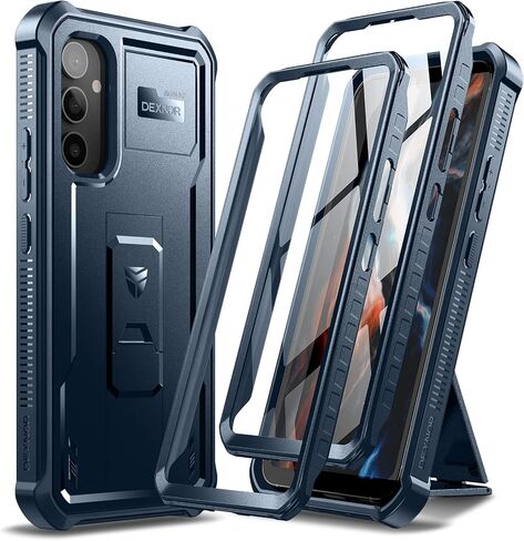 Dexnor Full Body Case for Samsung Galaxy A54 5G Case, [Extra Front Frame] Heavy Duty Military Grade Protection Shockproof Case Built-in Screen Protector and Kickstand for Samsung A54 5G, Black in Kuwait