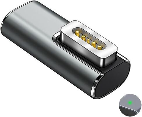 محول شحن USB-C إلى شفة مغناطيسية، محول أنثى من النوع C إلى ذكر مغناطيسي 1 100 وات PD طرف موصل شاحن الطاقة، لـ A1278 A1344 Mac Book Pro 13 بوصة (2009 2010 2011، بحلول منتصف 2012) in Saudi Arabia