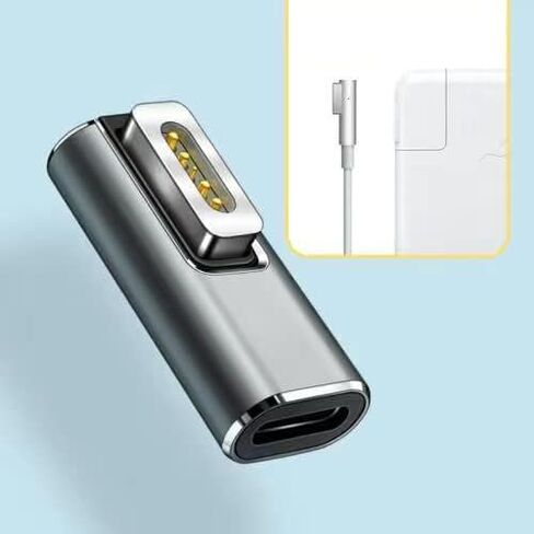محول شحن USB-C إلى شفة مغناطيسية، محول أنثى من النوع C إلى ذكر مغناطيسي 1 100 وات PD طرف موصل شاحن الطاقة، لـ A1278 A1344 Mac Book Pro 13 بوصة (2009 2010 2011، بحلول منتصف 2012) in Saudi Arabia