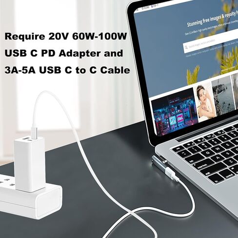 محول شحن USB-C إلى شفة مغناطيسية، محول أنثى من النوع C إلى ذكر مغناطيسي 1 100 وات PD طرف موصل شاحن الطاقة، لـ A1278 A1344 Mac Book Pro 13 بوصة (2009 2010 2011، بحلول منتصف 2012) in Saudi Arabia