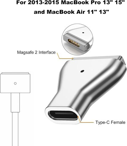محول شحن USB-C إلى شفة مغناطيسية، محول أنثى من النوع C إلى ذكر مغناطيسي 1 100 وات PD طرف موصل شاحن الطاقة، لـ A1278 A1344 Mac Book Pro 13 بوصة (2009 2010 2011، بحلول منتصف 2012) in Saudi Arabia