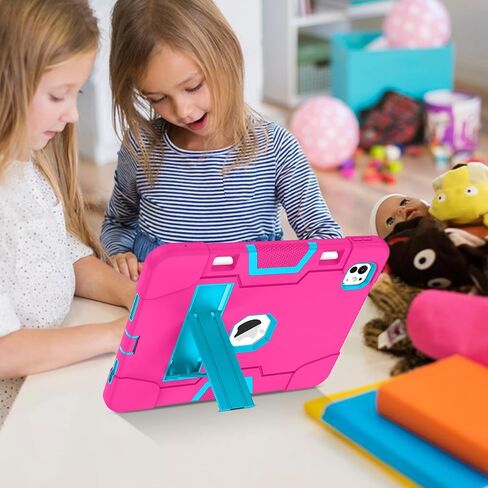 BENTOBEN for iPad Pro 11 Inch Case 2024 5th Generation (M4), with Kickstand and Pencil Holder, 3 in 1 Heavy Duty Rugged Shockproof Sturdy Kickstand Protective Tablet Cover Case, Hot Pink/Blue in Saudi Arabia