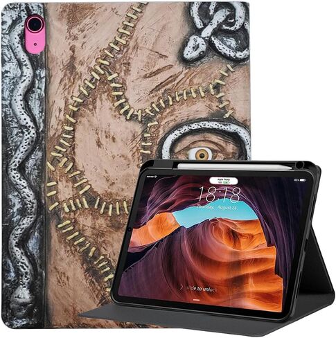 حافظة لجهاز iPad الجيل العاشر 10.9 بوصة 2022، تصميم رائع من جلد البولي يوريثان، غطاء من البولي يوريثان الحراري، حامل متعدد الزوايا، حافظة ذكية للإيقاظ/النوم التلقائي in Kuwait