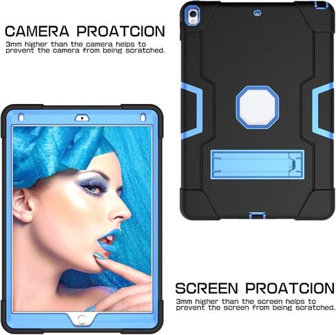 Jaorty Case Designed for iPad Air 3 10.5" 2019,iPad Pro 10.5 inch 2017 Case,3 in 1 Hybrid [Soft&Hard] Heavy Duty Rugged Stand Cover Shockproof Anti-Slip Anti-Scratch Full-Body Protective Case,Pink in Saudi Arabia