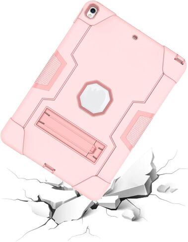 Jaorty Case Designed for iPad Air 3 10.5" 2019,iPad Pro 10.5 inch 2017 Case,3 in 1 Hybrid [Soft&Hard] Heavy Duty Rugged Stand Cover Shockproof Anti-Slip Anti-Scratch Full-Body Protective Case,Pink in Saudi Arabia