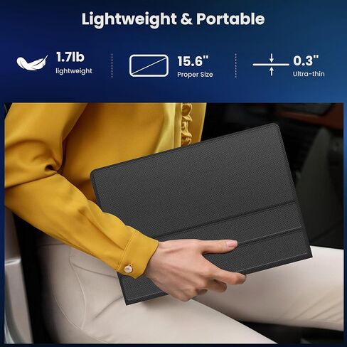 شاشة BIGASUO المحمولة، شاشة كمبيوتر محمول 15.6 بوصة 1080 بكسل FHD USB-C HDMI IPS شاشة كمبيوتر محمول HDR، شاشة ألعاب نحيفة للغاية مع غطاء ذكي ومكبرات صوت، لأجهزة الكمبيوتر المحمول، والكمبيوتر الشخصي، والهاتف، وMac، وXbox، وPS4/5، والتبديل in Kuwait