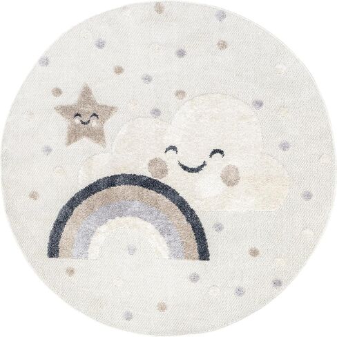 nuLOOM CATLIN Sweet Dreams High/Low Kids Area Rug, 4x6, Beige in Saudi Arabia