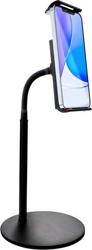 Cell Phone Stand, Desk Phone Holder Compatible with iPad 6-11", iPhone 15, 14, Plus, Pro, Pro Max, 13 12 X XS,4-8" Phones, Office Accessories, All Android Smartphone Black in Saudi Arabia