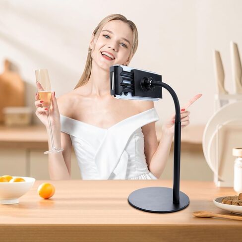 Cell Phone Stand, Desk Phone Holder Compatible with iPad 6-11", iPhone 15, 14, Plus, Pro, Pro Max, 13 12 X XS,4-8" Phones, Office Accessories, All Android Smartphone Black in Saudi Arabia