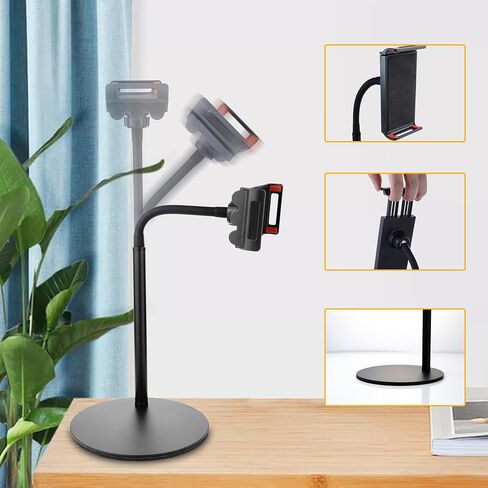Cell Phone Stand, Desk Phone Holder Compatible with iPad 6-11", iPhone 15, 14, Plus, Pro, Pro Max, 13 12 X XS,4-8" Phones, Office Accessories, All Android Smartphone Black in Saudi Arabia
