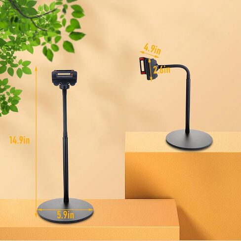 Cell Phone Stand, Desk Phone Holder Compatible with iPad 6-11", iPhone 15, 14, Plus, Pro, Pro Max, 13 12 X XS,4-8" Phones, Office Accessories, All Android Smartphone Black in Saudi Arabia