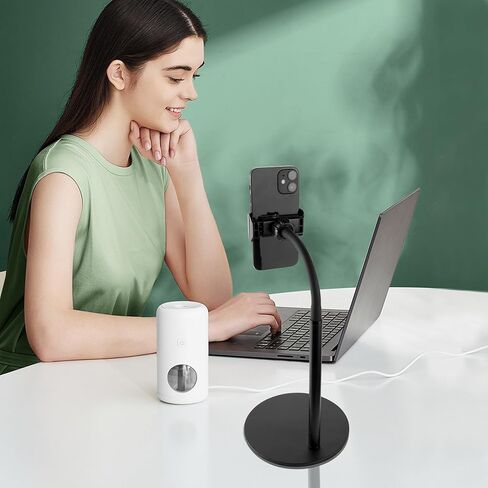 Cell Phone Stand, Desk Phone Holder Compatible with iPad 6-11", iPhone 15, 14, Plus, Pro, Pro Max, 13 12 X XS,4-8" Phones, Office Accessories, All Android Smartphone Black in Saudi Arabia