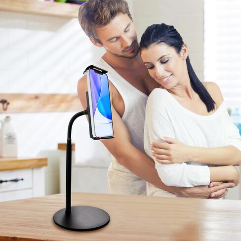Cell Phone Stand, Desk Phone Holder Compatible with iPad 6-11", iPhone 15, 14, Plus, Pro, Pro Max, 13 12 X XS,4-8" Phones, Office Accessories, All Android Smartphone Black in Saudi Arabia