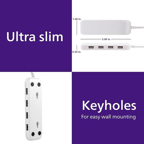 Philips 24W USB Charging Station, 2 Pack, for iPhone 12/11/Pro/Max/XS/XR/X/8, iPad Pro, Samsung Galaxy S21/S10/S9/Plus, Google Pixel 5/C/3/2/XL, USB-A, 6 ft. Braided Cord, DLK2502/27 in Saudi Arabia