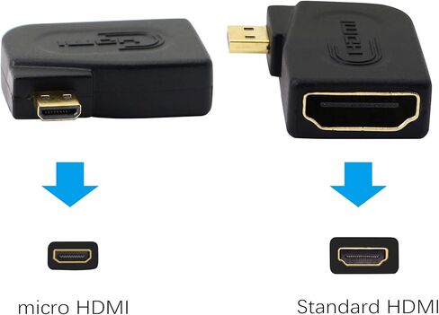 PNGKNYOCN Left Angle Micro HDMI Adapter, 90 Degree Micro HDMI to HDMI 1.4 Female Coupler Connector, Support 3D 4K 1080P, YOUCHENG for Cameras, Computers, Projectors（2-Pack） in Saudi Arabia