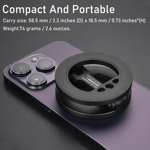 Double Magnetic Ring Phone Holder,Attach Your Phone to Iron Object,1/4" Screw Hole,Magnetic Phone Stand Compatiable with iPhone 16 15 14 13 12 Pro Max Series Magsafe Case (MS-01-Black) in Saudi Arabia