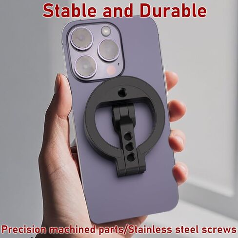 Double Magnetic Ring Phone Holder,Attach Your Phone to Iron Object,1/4" Screw Hole,Magnetic Phone Stand Compatiable with iPhone 16 15 14 13 12 Pro Max Series Magsafe Case (MS-01-Black) in Kuwait