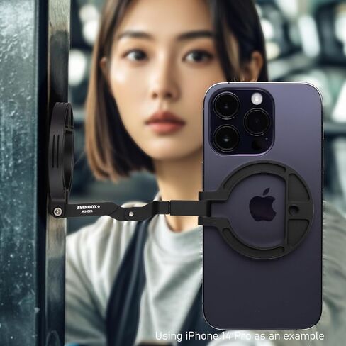 Double Magnetic Ring Phone Holder,Attach Your Phone to Iron Object,1/4" Screw Hole,Magnetic Phone Stand Compatiable with iPhone 16 15 14 13 12 Pro Max Series Magsafe Case (MS-01-Black) in Kuwait