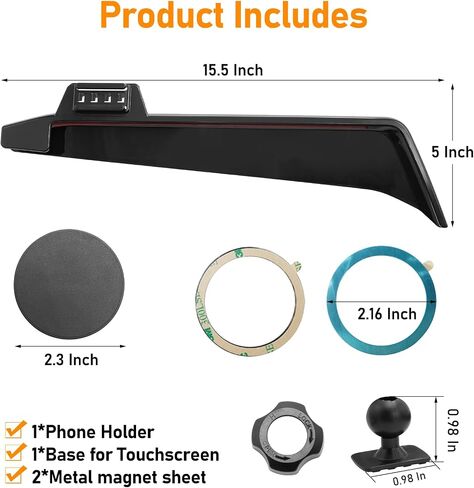 Magnetic Phone Holder Mount Compatible with Chevy Suburban Tahoe/GMC Yukon 2021-2024,Cell Phone Automobile Cradles for 10.2 inch Touch Screen,360° Rotation Yukon Phone Holder Anti-Shake,Black in Saudi Arabia