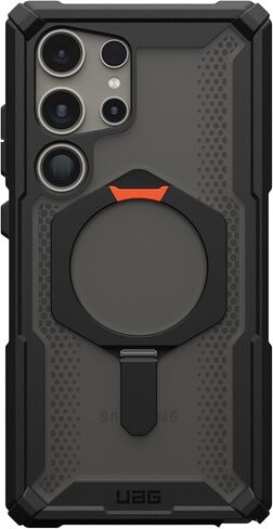 URBAN ARMOR GEAR UAG Designed for Samsung Galaxy S24 Ultra Case 6.8" Plasma XTE Black/Orange, w/Magnetic Charging & Kickstand Rugged Military Drop-Proof Impact Resistant Transparent Protective Cover in Saudi Arabia