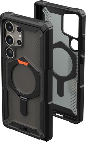 URBAN ARMOR GEAR UAG Designed for Samsung Galaxy S24 Ultra Case 6.8" Plasma XTE Black/Orange, w/Magnetic Charging & Kickstand Rugged Military Drop-Proof Impact Resistant Transparent Protective Cover in Saudi Arabia