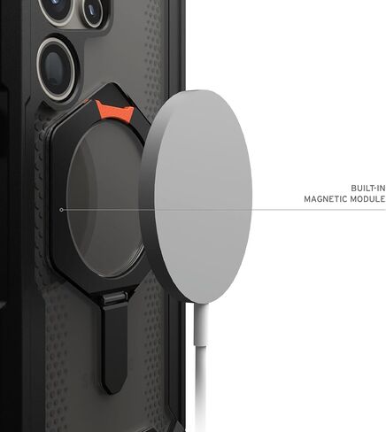 URBAN ARMOR GEAR UAG Designed for Samsung Galaxy S24 Ultra Case 6.8" Plasma XTE Black/Orange, w/Magnetic Charging & Kickstand Rugged Military Drop-Proof Impact Resistant Transparent Protective Cover in Saudi Arabia
