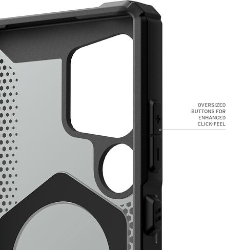 URBAN ARMOR GEAR UAG Designed for Samsung Galaxy S24 Ultra Case 6.8" Plasma XTE Black/Orange, w/Magnetic Charging & Kickstand Rugged Military Drop-Proof Impact Resistant Transparent Protective Cover in Saudi Arabia