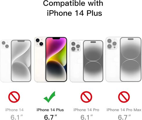 JETech Case for iPhone 14 Plus 6.7-Inch with Built-in Screen Protector Anti-Scratch, 360 Degree Full Body Rugged Phone Cover Clear Back (Black) in Saudi Arabia