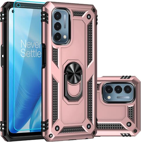 for OnePlus Nord N200 5G Case,with Screen Protector,[Military Grade] 16ft. Drop Tested Cover with Magnetic Kickstand Car Mount Protective Case for OnePlus Nord N200 5G, Blue in Kuwait