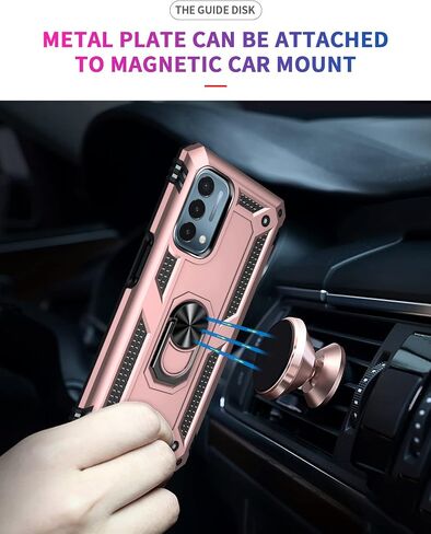 for OnePlus Nord N200 5G Case,with Screen Protector,[Military Grade] 16ft. Drop Tested Cover with Magnetic Kickstand Car Mount Protective Case for OnePlus Nord N200 5G, Blue in Kuwait