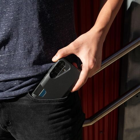 حافظة محفظة Smartish Galaxy S24 Plus - Wallet Slayer Vol. 1 [رفيع + واقي] حامل بطاقة الائتمان - غطاء فتحة بطاقة مخفية تم اختباره عند السقوط متوافق مع هاتف Samsung Galaxy S24+ - Black Tie Affair in Kuwait