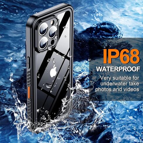 Hualele for iPhone 16 Pro Max Case Waterproof, [12FT Military-Grade Drop Protection] [IP68 Water Resistance] Full Body Heavy Duty Rugged 360 Protective iPhone 16 Pro Max Case 6.9 Inch Black in Saudi Arabia