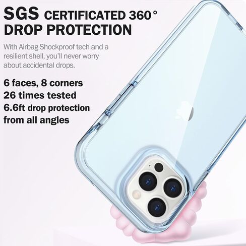 حافظة ArtsEvo مصممة لهاتف iPhone 15 Pro Max، حماية من السقوط بطول 6.6 قدم، حافظة هاتف واقية للكاميرا لشاشة كاملة، أزرق فاتح in Kuwait