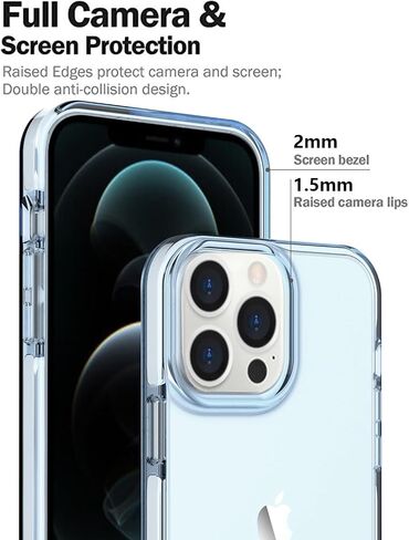 حافظة ArtsEvo مصممة لهاتف iPhone 15 Pro Max، حماية من السقوط بطول 6.6 قدم، حافظة هاتف واقية للكاميرا لشاشة كاملة، أزرق فاتح in Kuwait