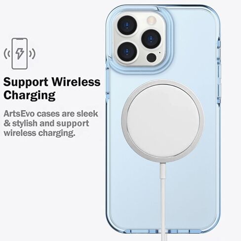 حافظة ArtsEvo مصممة لهاتف iPhone 15 Pro Max، حماية من السقوط بطول 6.6 قدم، حافظة هاتف واقية للكاميرا لشاشة كاملة، أزرق فاتح in Kuwait