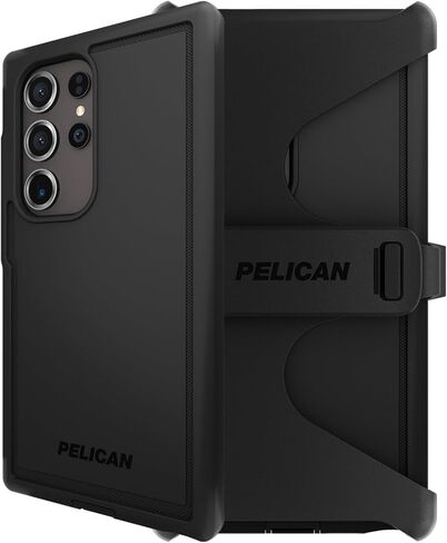 Pelican Voyager - Samsung Galaxy S24 Ultra Case [6.8"] [18ft MIL-STD Drop Protection] [Wireless Charging] 2 Piece (Heavy Duty Cover and Belt Clip Holster Stand) Case for Samsung Galaxy S24 Ultra-Clear in Saudi Arabia
