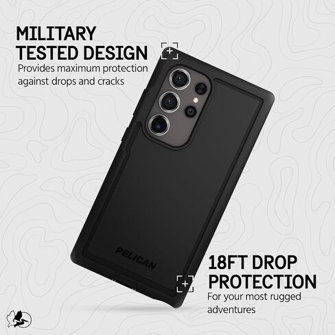 Pelican Voyager - Samsung Galaxy S24 Ultra Case [6.8"] [18ft MIL-STD Drop Protection] [Wireless Charging] 2 Piece (Heavy Duty Cover and Belt Clip Holster Stand) Case for Samsung Galaxy S24 Ultra-Clear in Saudi Arabia