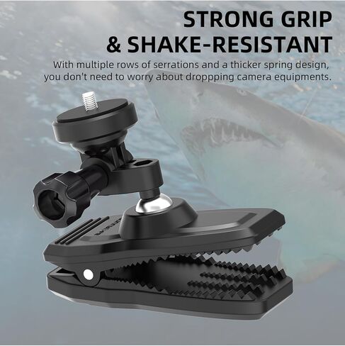 حامل مغناطيسي برأس كروي 360 درجة، حامل بمشبك على الظهر متوافق مع GoPro Hero 11 10 9 8 7 6 5، مشبك حزام الكتف لـ Insta360 X2 X3 RS GO2، لـ DJI Action 2 3 ومعظم كاميرات الحركة in Kuwait