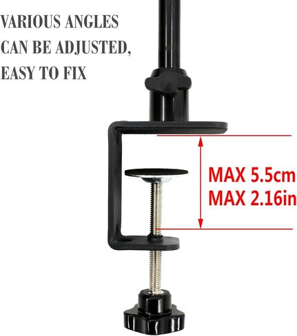 Webcam Stand Camera Mount with Phone Holder,Overhead Camera Mount Desk Stand,C Stand with Boom Arm Tabletop Photography Videography Live Stream Table clamp Mount (Type1) in Saudi Arabia