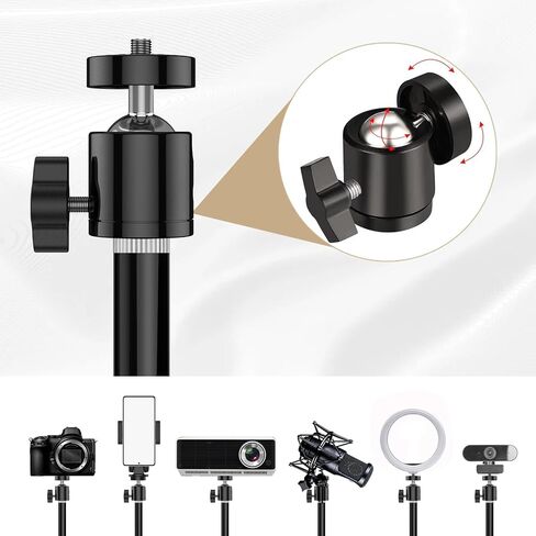 Webcam Stand Camera Mount with Phone Holder,Overhead Camera Mount Desk Stand,C Stand with Boom Arm Tabletop Photography Videography Live Stream Table clamp Mount (Type1) in Saudi Arabia