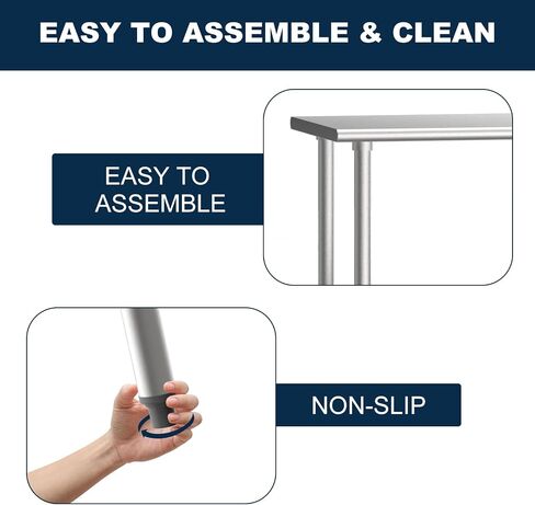 YBLFDY Stainless Steel Table with Wheels 36x24 Inches, NSF Stainless Steel Prep Table for Kitchen, Stainless Steel Work Table for Garage Workshop and Hotel in Saudi Arabia