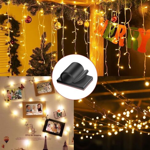 Large Cable Clips with Storage Box, 50pcs White Adhesive Cable Holder Clips, Outdoor Light Wire Clips Cable Tidy Hooks Cord Organiser for Cable Management, Home Office Desk Wall, 14x20mm in Saudi Arabia