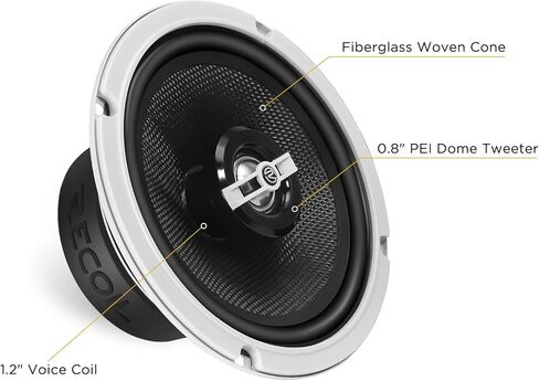 RECOIL RMX-65 Echo Plus Series 6.5 بوصة نظام مكبر صوت محوري للسيارة ثنائي الاتجاه، بحد أقصى 320 واط (زوج) التعامل مع الطاقة مع مكبر صوت بقبة حريرية 0.8 بوصة in Kuwait