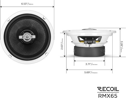 RECOIL RMX-65 Echo Plus Series 6.5 بوصة نظام مكبر صوت محوري للسيارة ثنائي الاتجاه، بحد أقصى 320 واط (زوج) التعامل مع الطاقة مع مكبر صوت بقبة حريرية 0.8 بوصة in Kuwait
