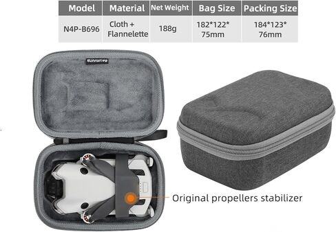 حقيبة حمل لـ DJI Mini 4 Pro، حقيبة حمل محمولة للسفر لـ DJI Mini 4 Pro، حقيبة حمل صلبة للسفر، حقيبة تخزين واقية مقاومة للماء in Kuwait