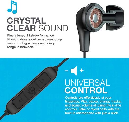 سماعات أذن JLab JBuds Pro Bluetooth اللاسلكية المميزة، باللون الأبيض، ومشغلات تيتانيوم 10 مم، وعمر بطارية 10 ساعات، وأدوات التحكم في الموسيقى، وعزل الضوضاء، وأطراف جل بلوتوث 4.1 إضافية وزعانف وسادة in Kuwait