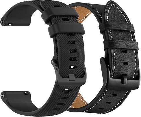 Yeejok متوافق مع Amazfit GTR 4 Bands، GTR 3/ 3 Pro Bands، سيليكون وأساور جلدية 22 مم لـ GTR 4 Pro Limited Edition، GTR 4 47 مم، GTR 2، GTR 2e Bands للنساء والرجال، استبدال أشرطة الساعة الذكية الرياضية in Kuwait